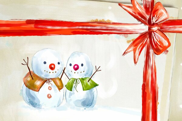 Drawing snowmen as a gift from my son