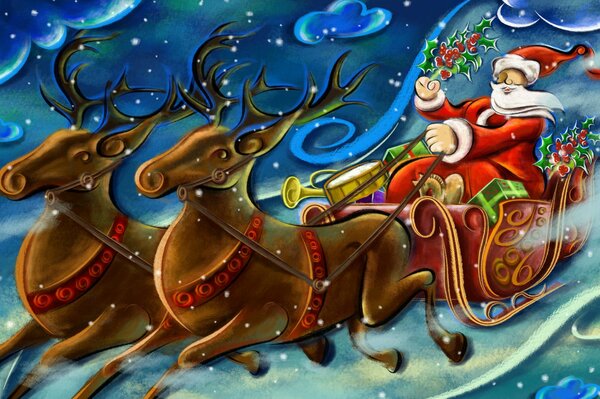 Święty Mikołaj leci na Jeleniach