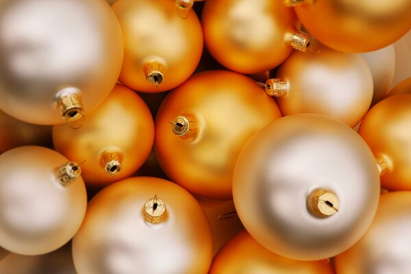 Boules de Noël en or pour arbre de Noël