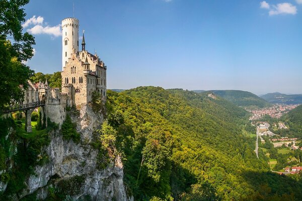 Beautiful landscape with Liechtenstein Castle