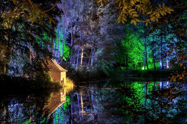 Casetta tra le luci del Parco notturno