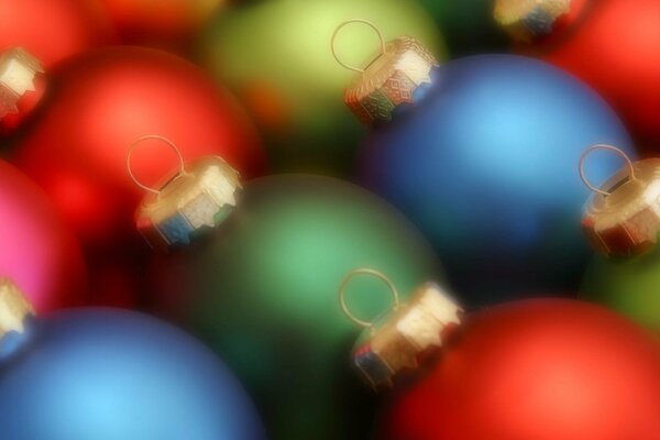 Christmas decorations in different colors