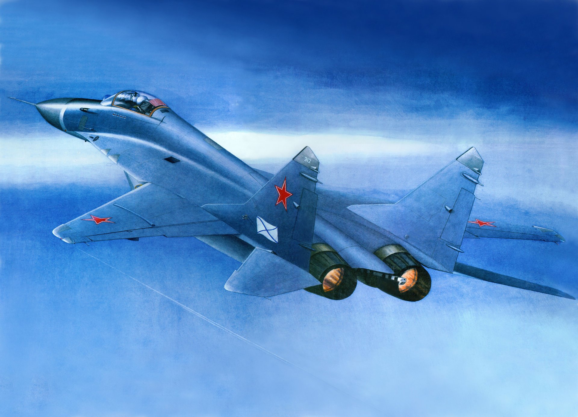 mig-29k ruso cubierta caza avión aviación arte