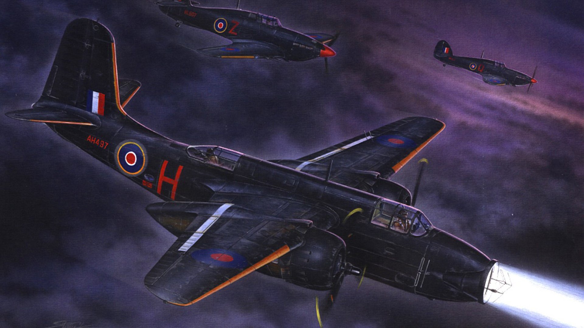 havoc mk ii douglas a-20 havoc db - 7 boston avion d attaque bombardier léger et chasseur de nuit dessin art nuit