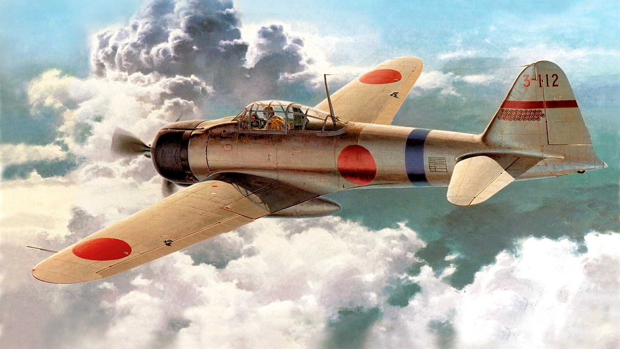 art japanese carrier-based fighter mitsubishi a6m2 reisen type 0 ww2 picture