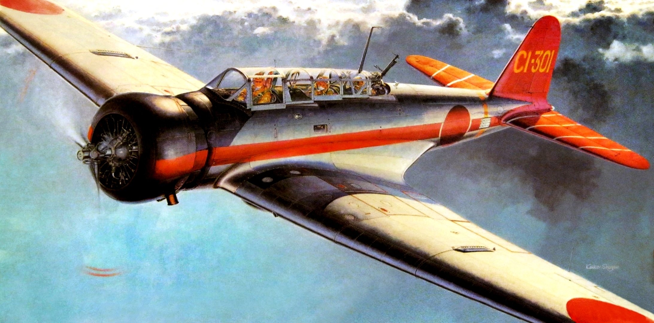 art nakajima b5n type 97 japonais pontée bombardier torpilleur ww2 dessin