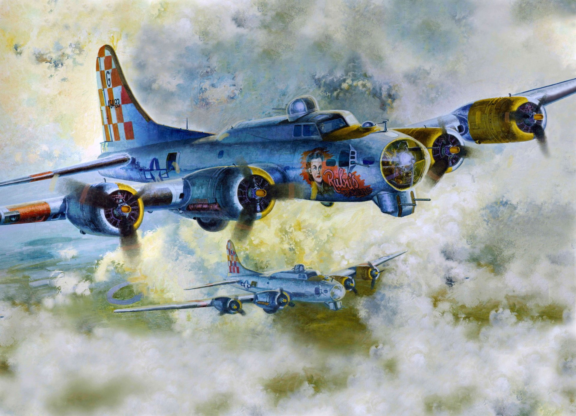 cielo b-17 americano.pesante bombardieri seconda guerra mondiale disegno