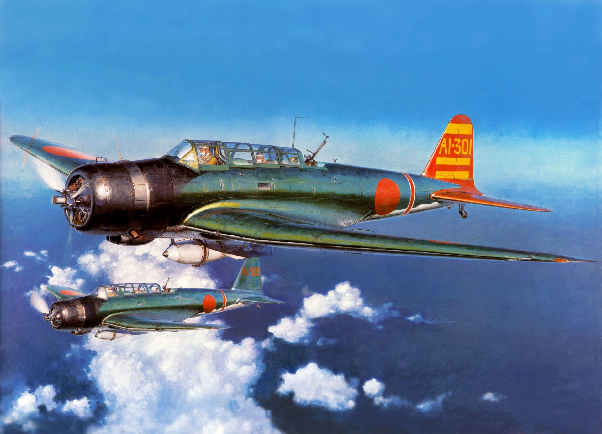 art sky clouds nakajima b5n type 97 nakajima b5n torpedo bombers ww2 drawing