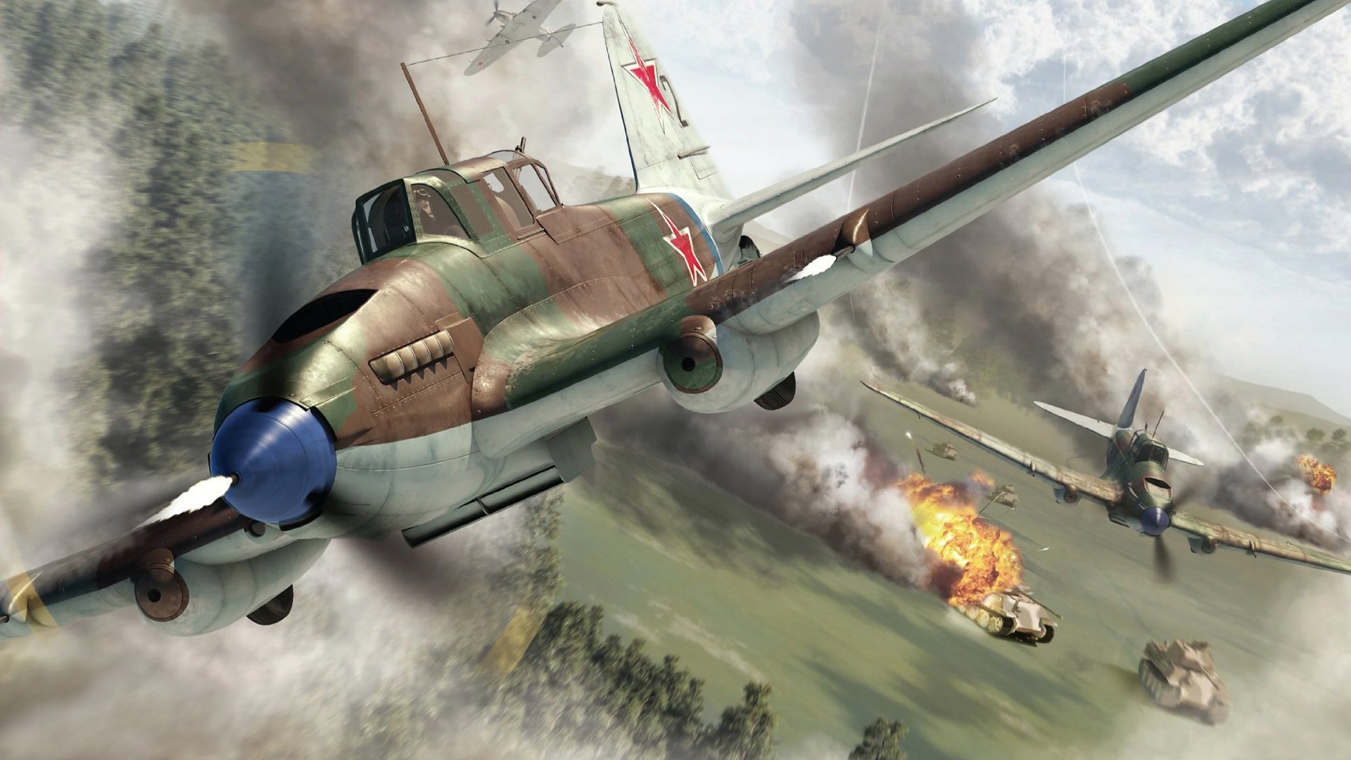 art avion il-2 stormtrooper double variante le plus massif combat dans histoire réservoir volant lien attaque sur colonne allemand chars panthère 1944g. seconde guerre mondiale ww2