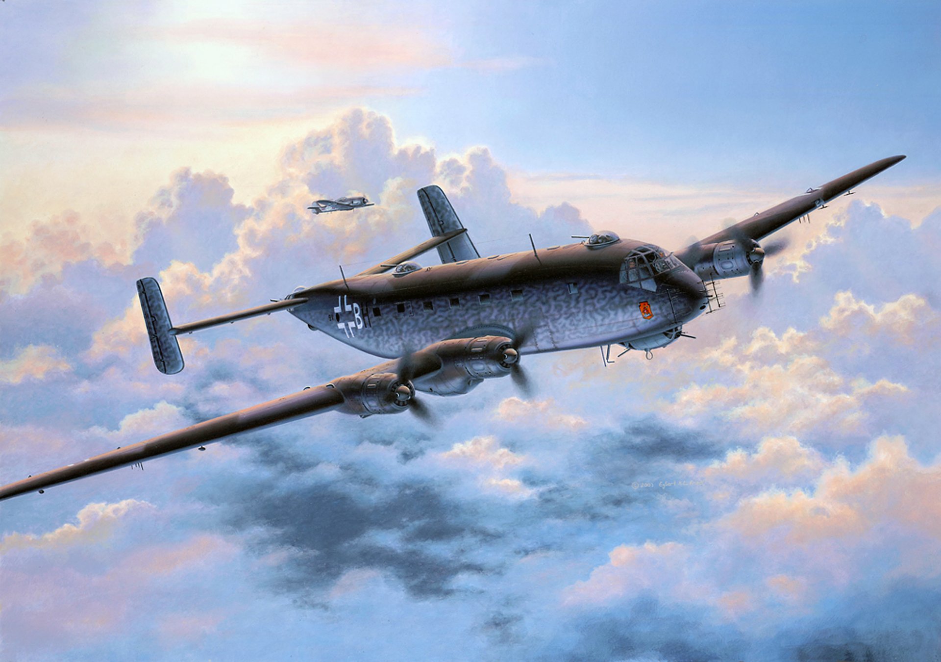 art sky junkers ju-290 junkers ju.290 german later on maritime reconnaissance aircraft / bomber ww2 picture