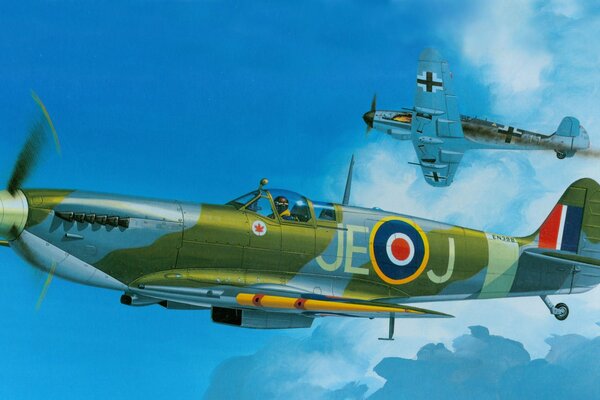 Englischer Kampfjet aus dem Zweiten Weltkrieg bf-109