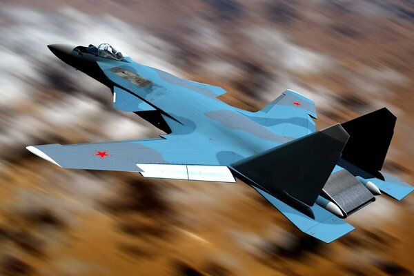Полет чудо техники самолета с крылом обратной стреловидности. Это наш Су-47