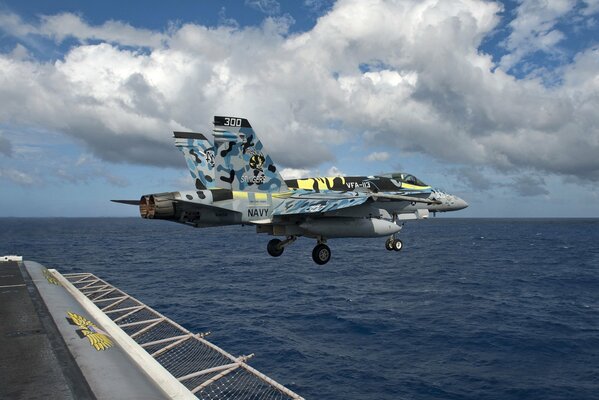 Camouflage multi-purpose fighter in flight