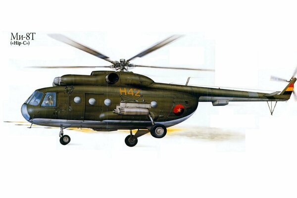 Hubschrauber der UdSSR MI-8T. Zeichnung