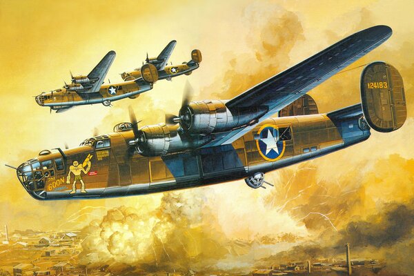 Amerikanische Bomber während des Zweiten Weltkriegs