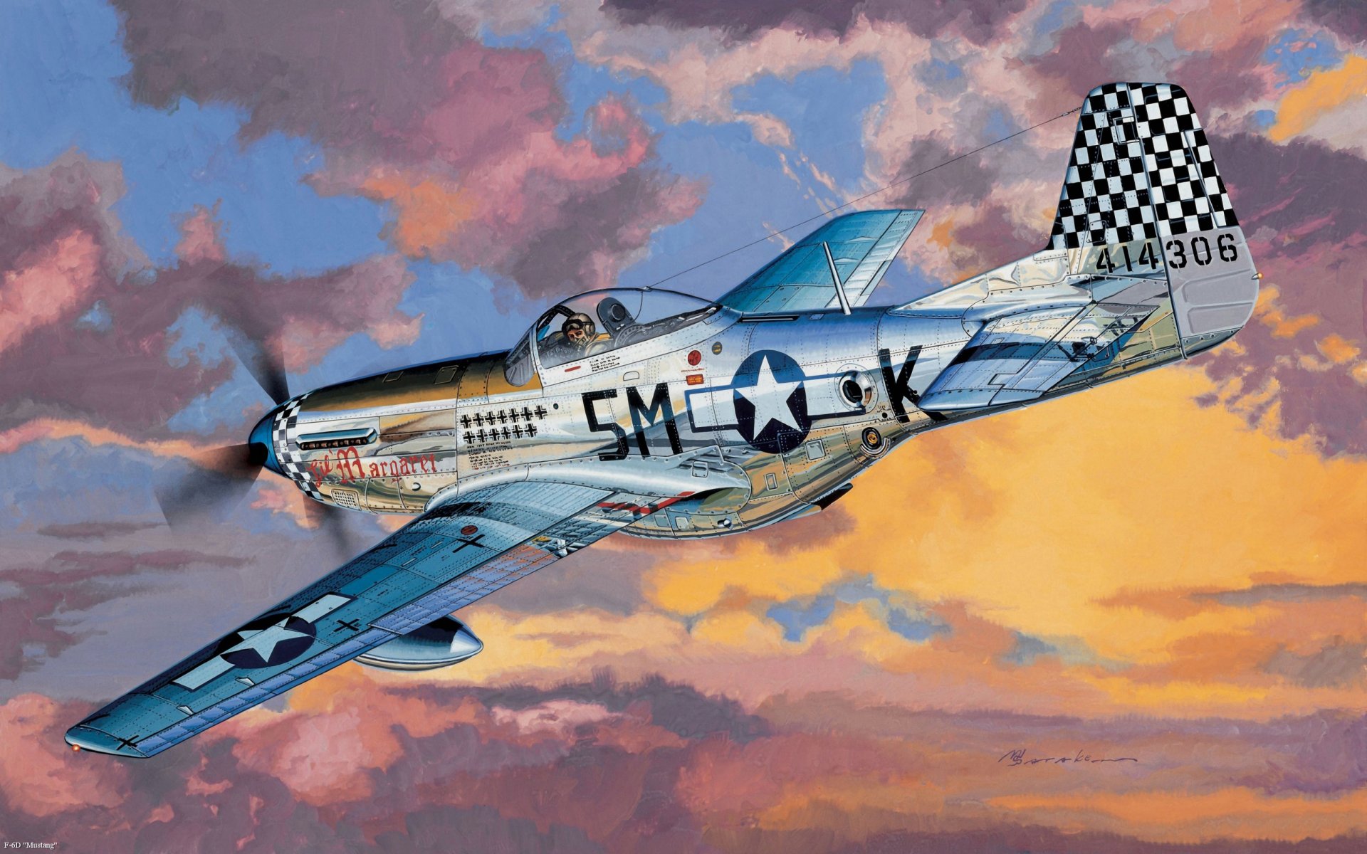 f-6d mustang american fighter plane aviation