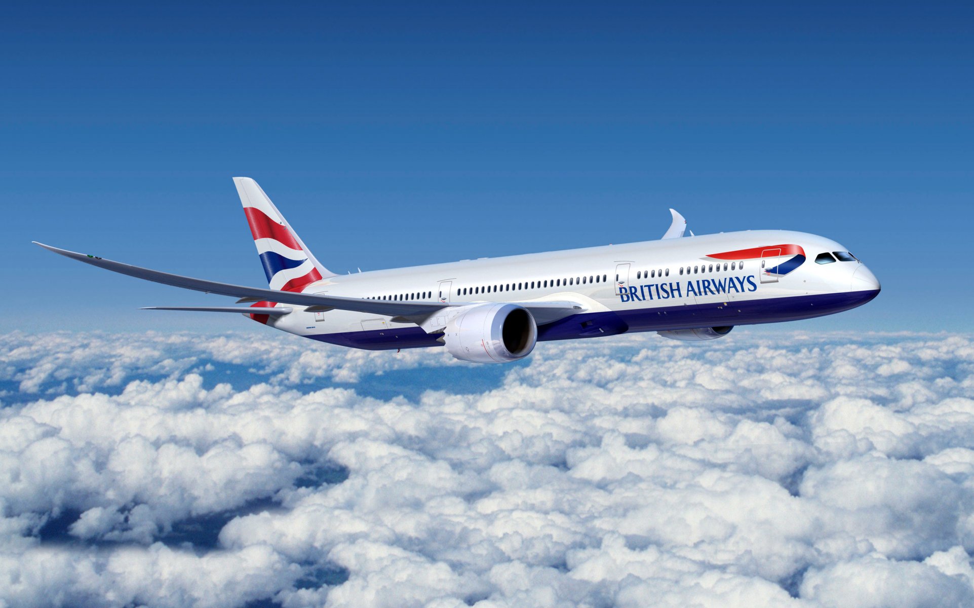 boeing british airways aereo passeggero aereo di linea vola nuvole nel cielo