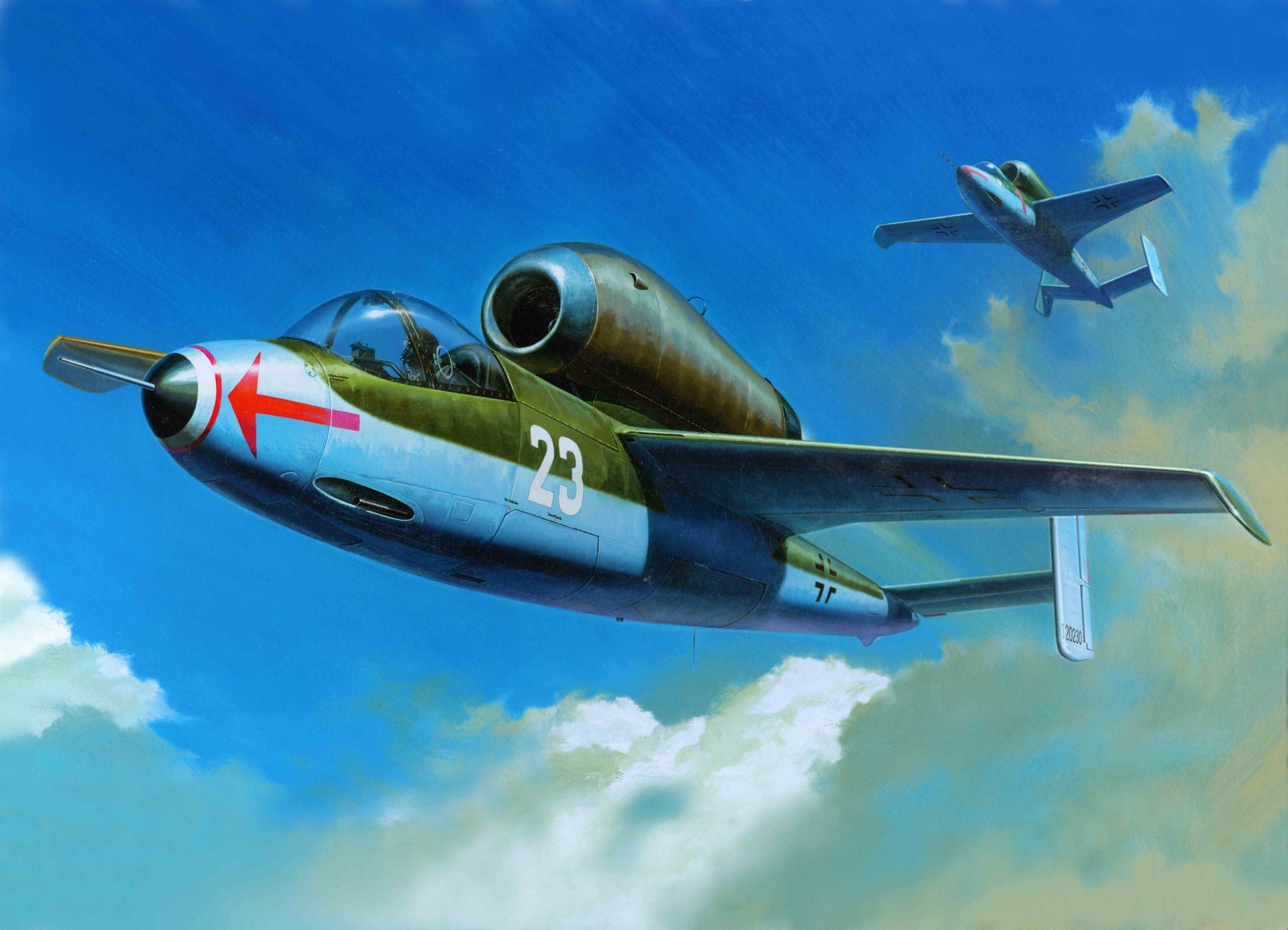 art samolot on-162 salamandra turboodrzutowy interceptor heinkel ww2