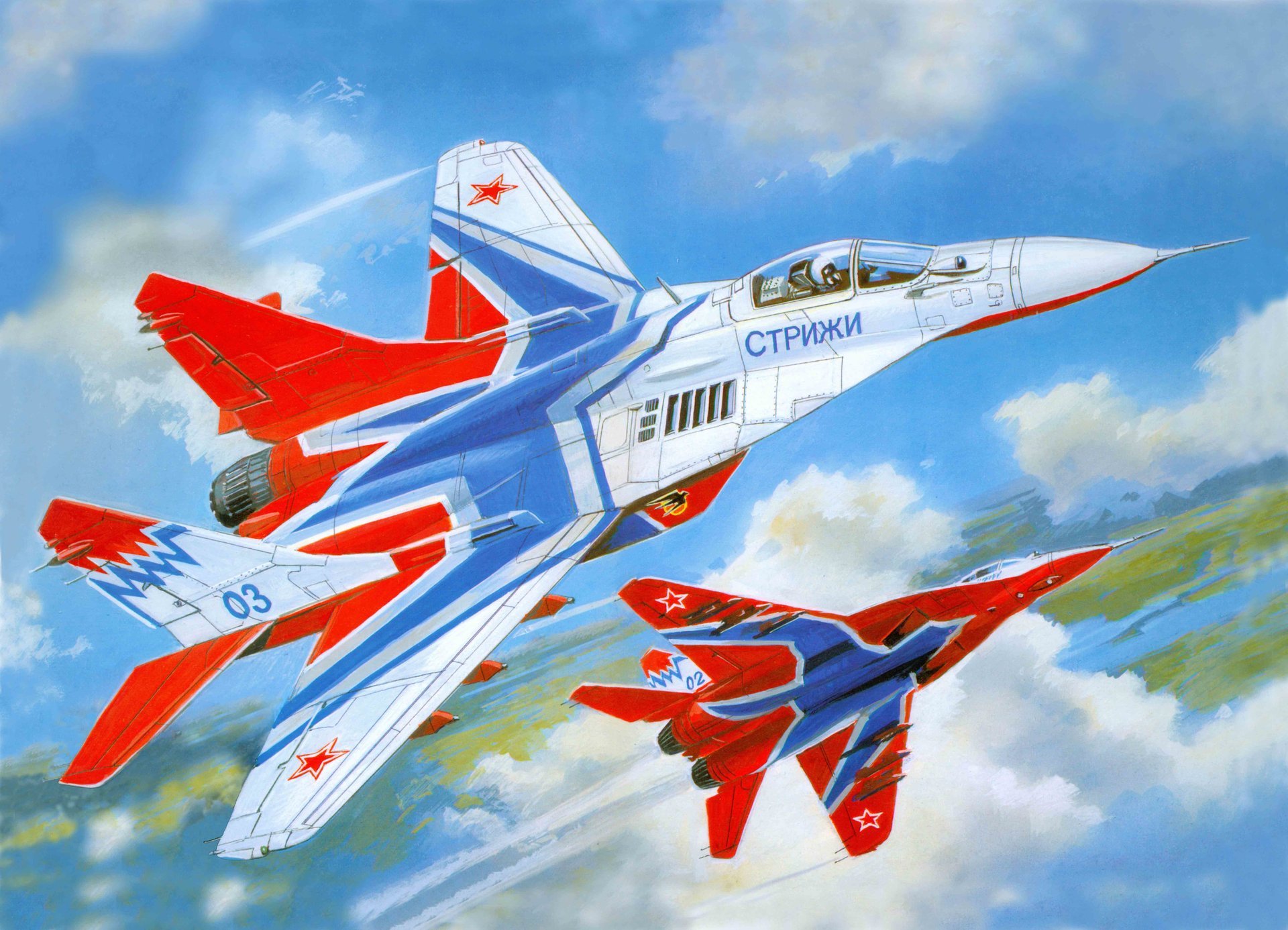 arte aereo mig-29 mig-29 sovietico russo multiruolo combattente generazione sviluppato in design bureau mig aviazione gruppo acrobazia rondoni su combattenti fa parte 237a guardie proskurovsky bandiera rossa ordine