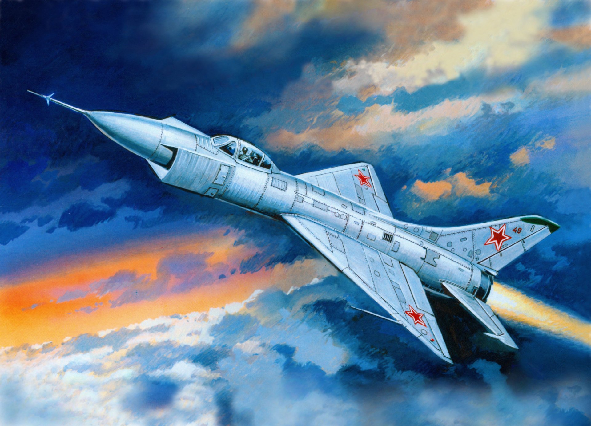 arte cielo t-49 experimental experimental avión okb p. o. sukhoi con lateral vohduhozaborniki