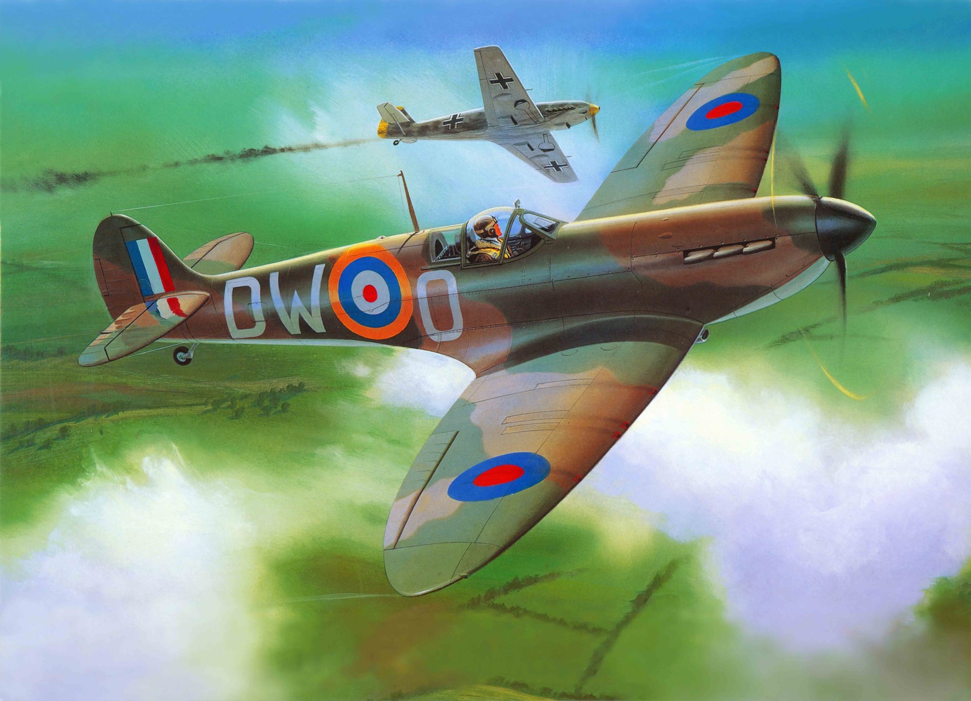 arte avión supermarine spitfire spitfire inglés caza interceptor scout ww2