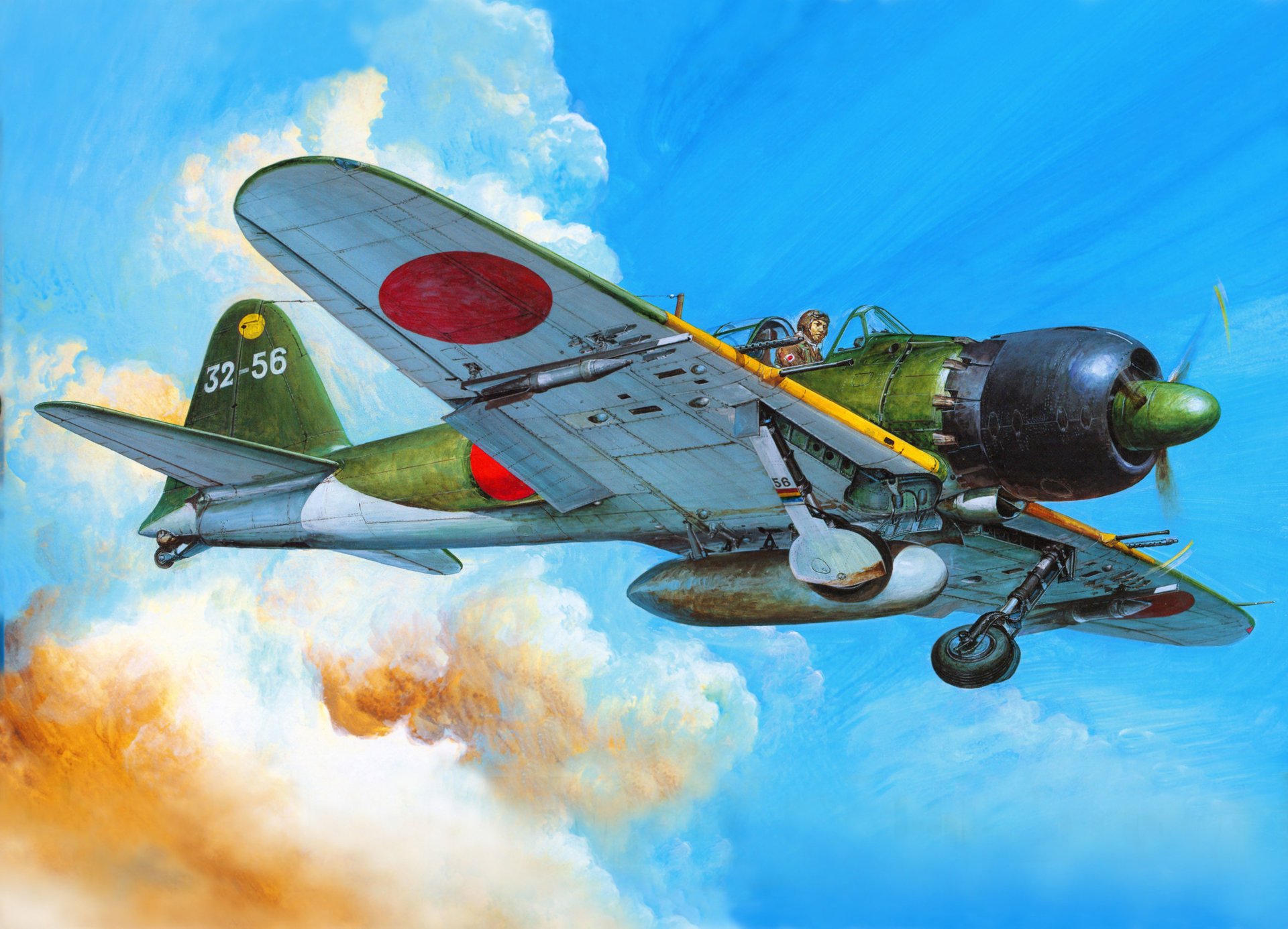 arte aereo mitsubishi a6m5c zerosen giapponese seconda guerra mondiale deck fighter figura