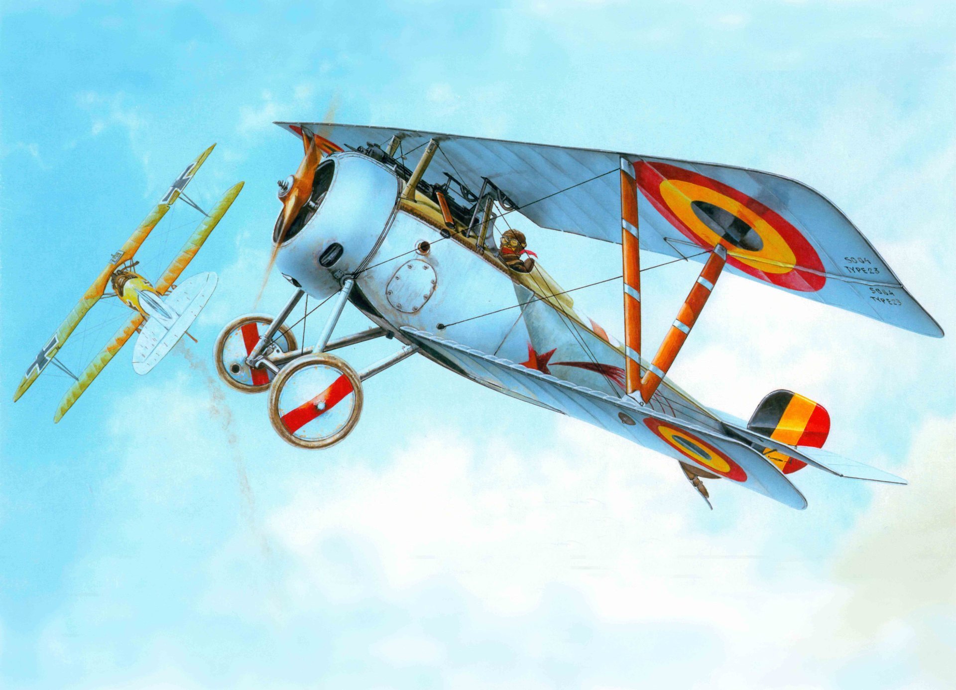 arte aereo nieuport ni-23 francese combattente ditta nieuport delage ha partecipato in tempi prima guerra mondiale prima guerra mondiale