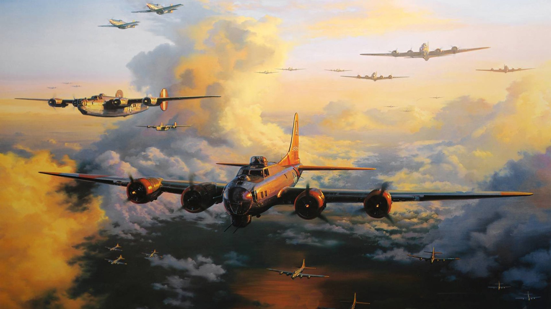 боинг b-17 flying fortress летающая крепость бомбардировщики истребители рисунок nichilas trudgian