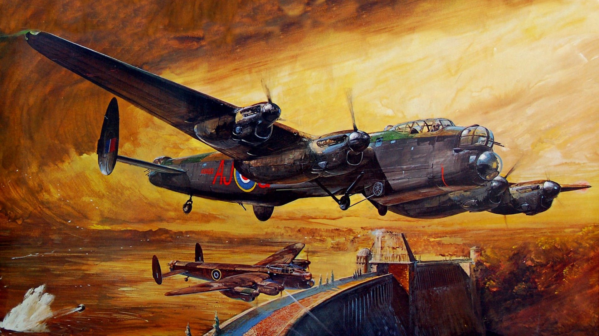 lancaster barrage busters bombardiers barrage guerre opération nuit dessin