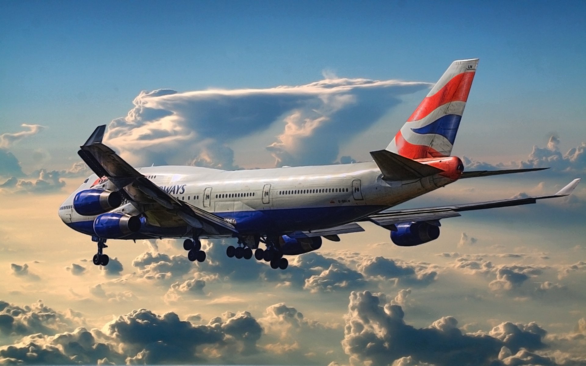 boeing british airways flughafen flugzeug passagier verkehrsflugzeug in der luft zeichnung wolken himmel raue piloten