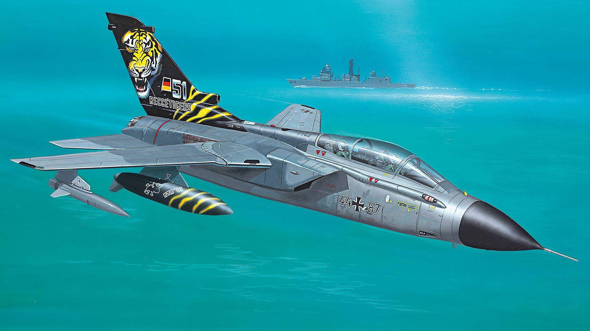 panavia tornado fighter-bomber picture art ship sea