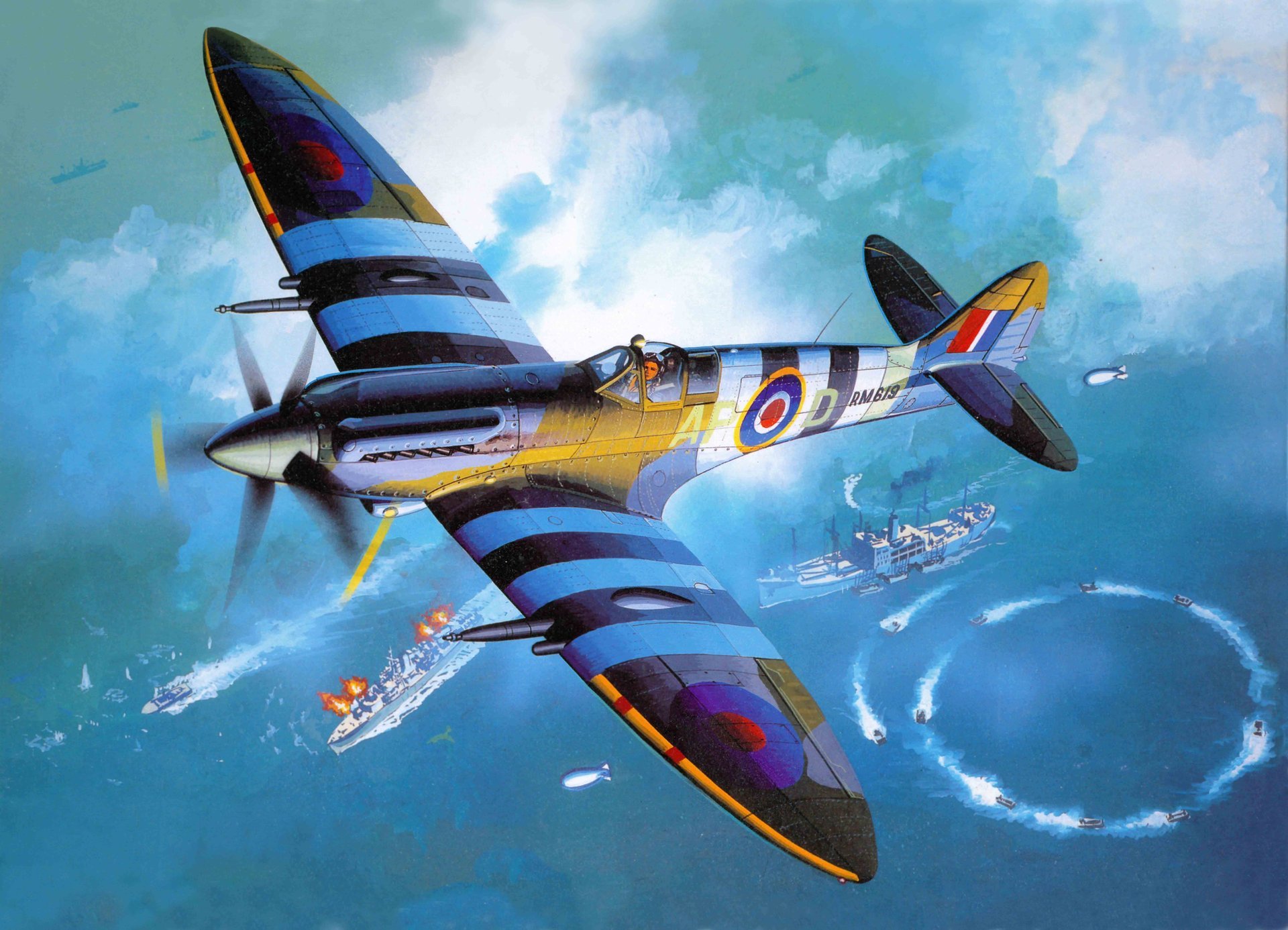 kunst flugzeug supermarin spitfire englisch kämpfer seine verschiedene modifikationen wurden verwendet in qualität kämpfer abfangjäger hochhaus bomber und flugzeug scout entwickelt von reginald mitchell air force ve