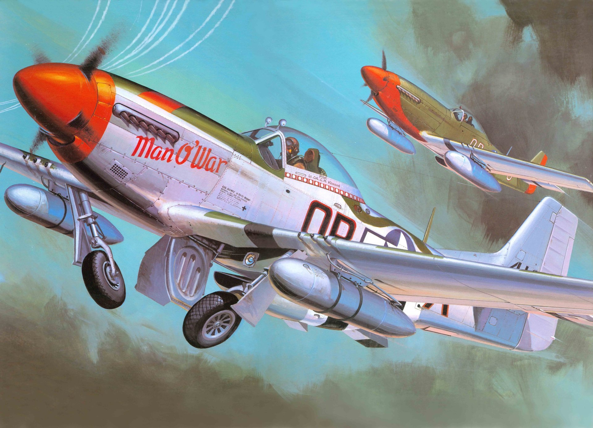 art samolot ameryki północnej p-51 mustang amerykański jednomiejscowy myśliwiec dalekiego zasięgu ww2