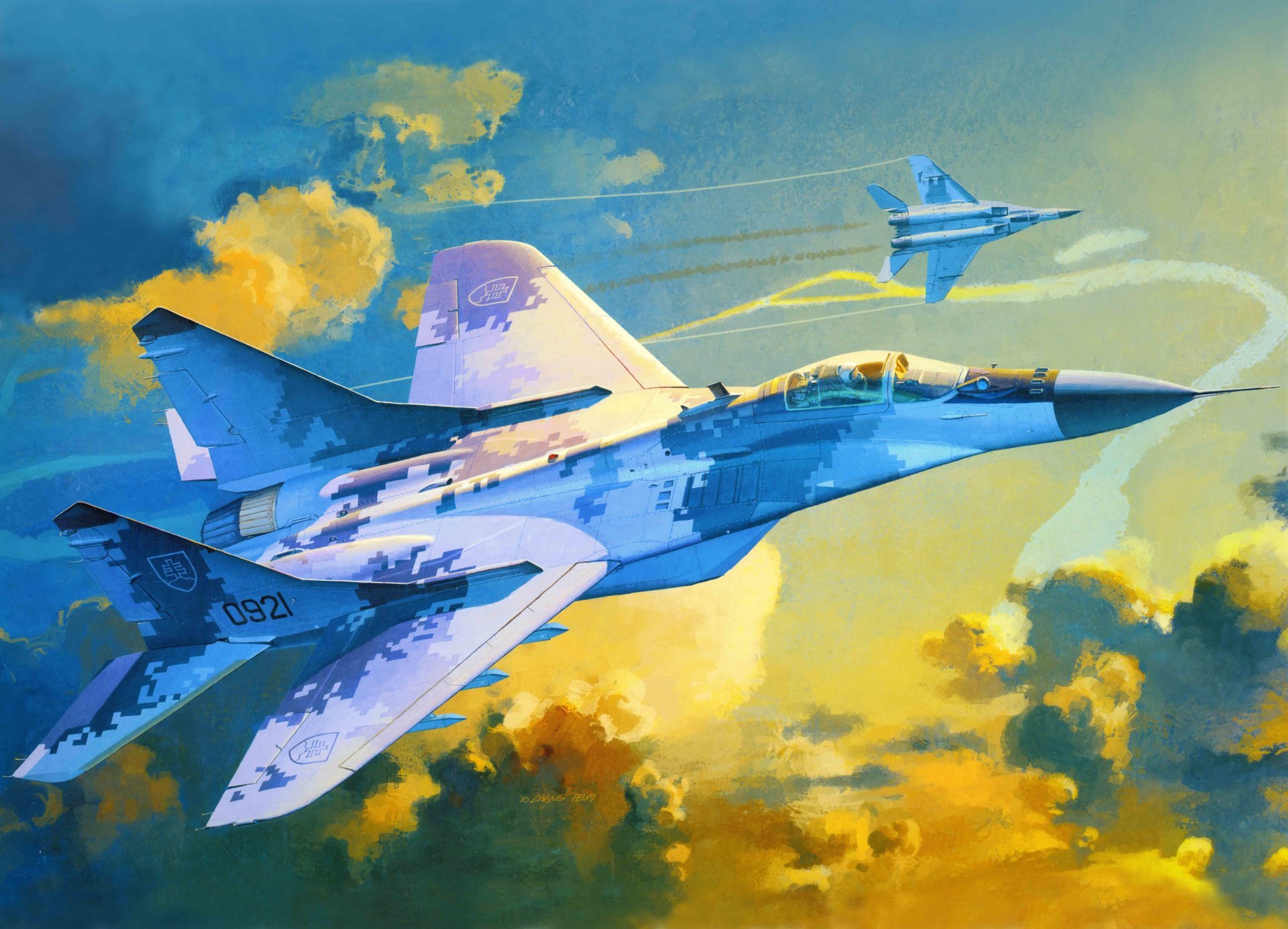 art samolot mig-29a fulcrum punkt podparcia radziecki rosyjski wielozadaniowy myśliwiec opracowany w okb mig