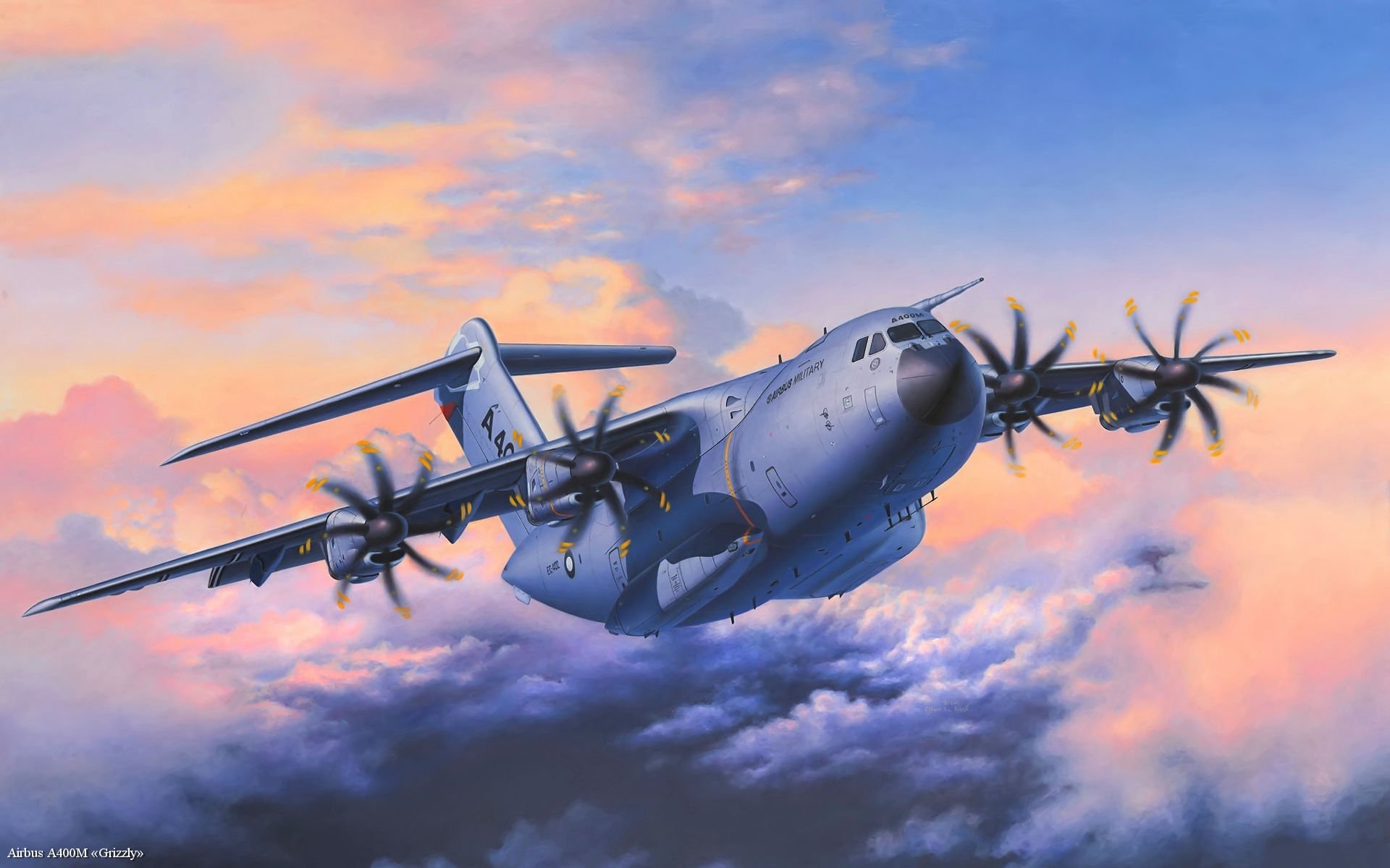 a400m airbus military transport plane aviation art