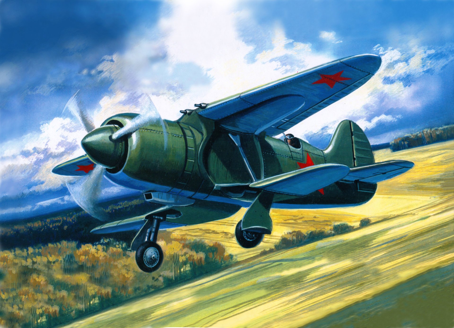 picture sky is-2 fighter folding 2 soviet experienced land of the field tree 1939-1941gg