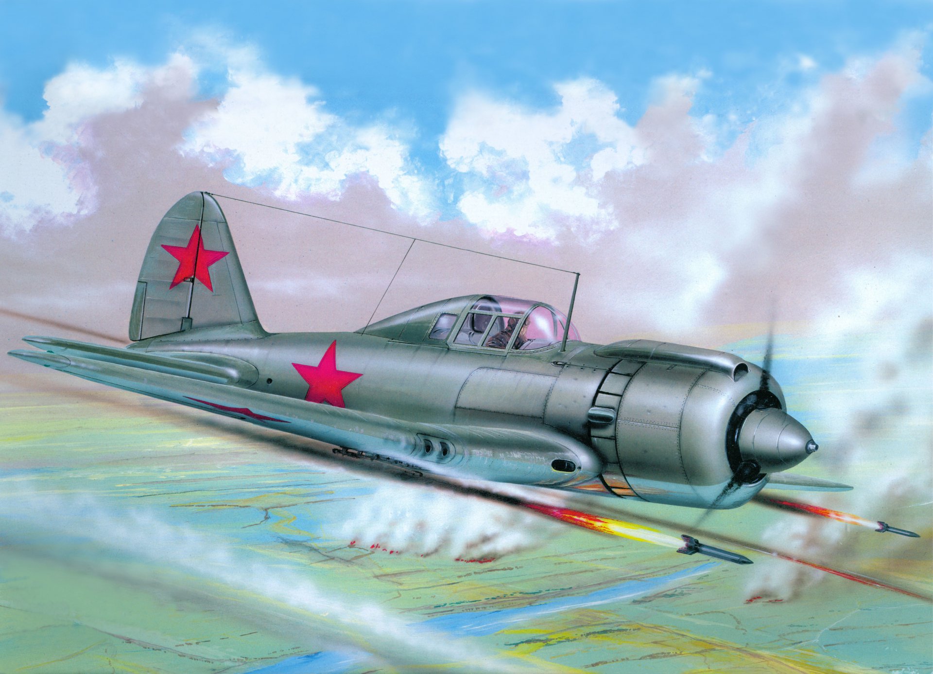 art sky ea-6a plane attack single monoplane jet shells rs-132 land explosions picture