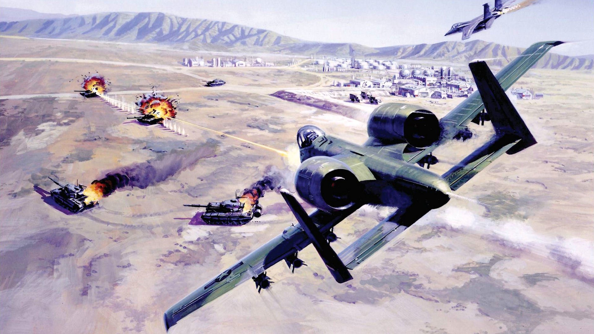 fairchild republic a-10 Thunderbolt II attack aircraft f-15 eagle war drawing attack