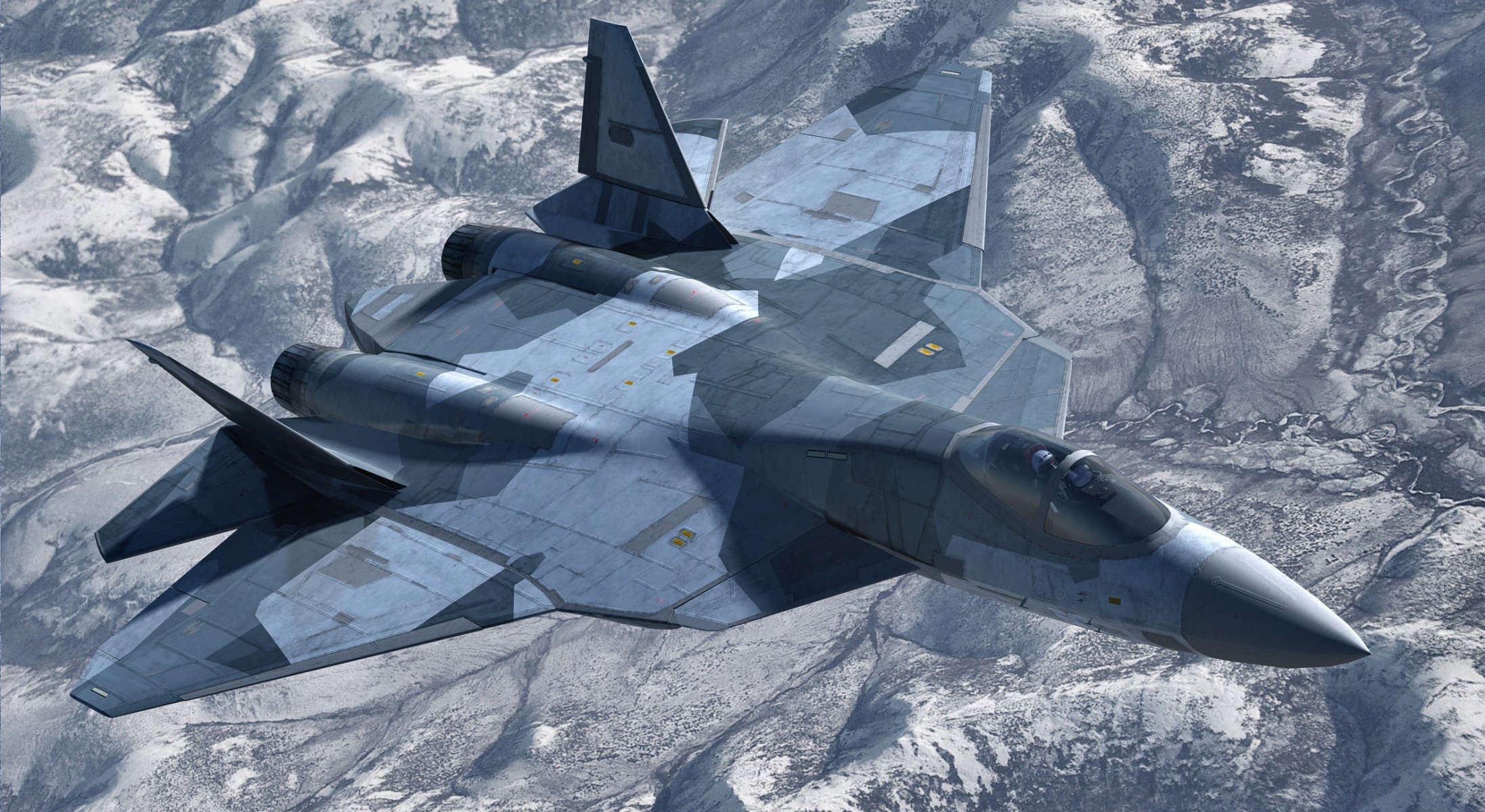 pak-fa of 50 fighter sky