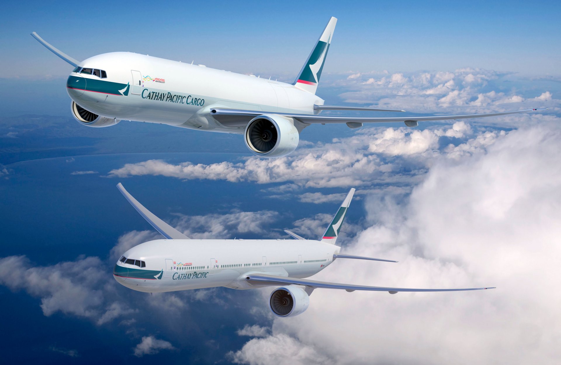 cathay pacific boeing samolot lotnictwo burza w powietrzu leci niebo