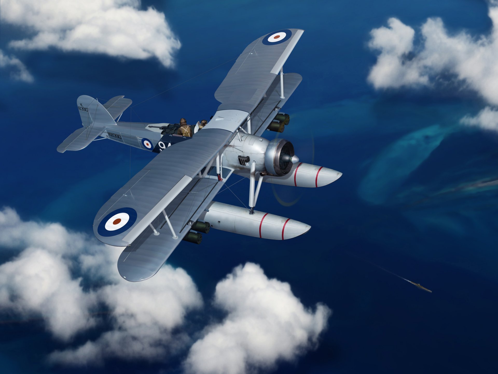 arte aereo idrovolante fairey swordfish britannico aerosilurante bombardiere ww2