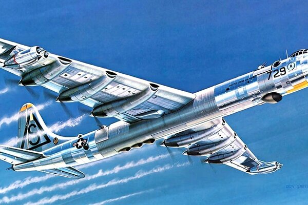 Amerikanischer Bomber ,<Friedenswächter> Konver b-36 am Himmel