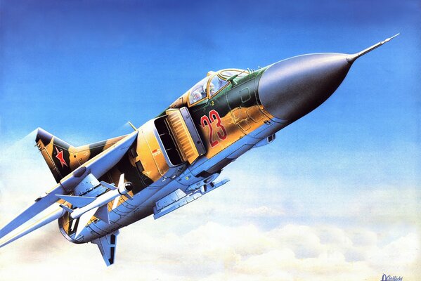 Soviet MIG-23 fighter in flight