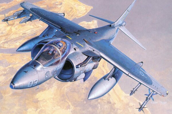 Aircraft from the family of American vertical takeoff attack aircraft harrier 2 