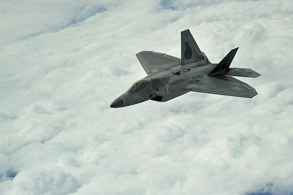 A fifth-generation multi-purpose fighter above the clouds