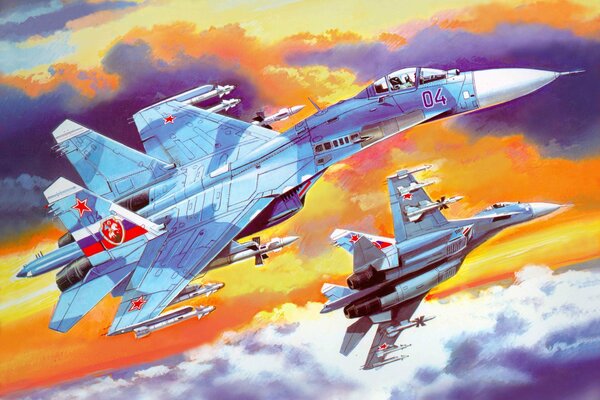 Russischer, Mehrzweck-, Supermanöver-Su-27-Kampfjet