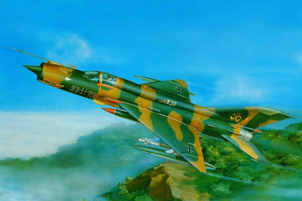 Hintergrundbilder Russischer mig-21mf am Himmel