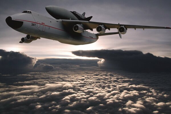 Avion à réaction dans les airs