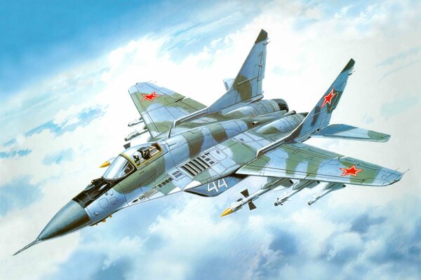 Art sowjetisches Kampfflugzeug mig-29