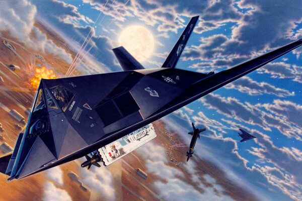 Amerykański jednomiejscowy poddźwiękowy taktyczny samolot szturmowy LOCKHEED f - 117